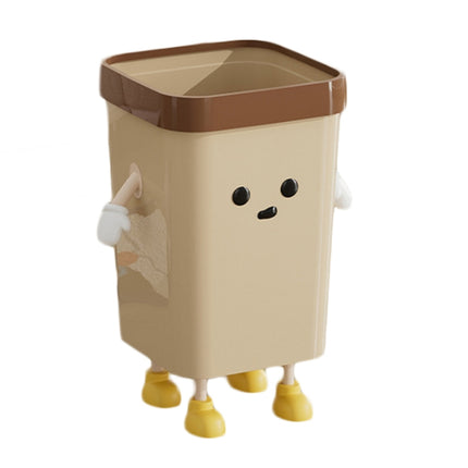 Cute Square Trash Can Household Living Room Bathroom Garbage Bin