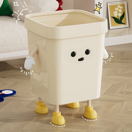 Cute Square Trash Can Household Living Room Bathroom Garbage Bin