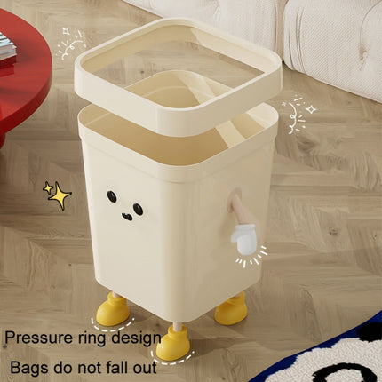 Cute Square Trash Can Household Living Room Bathroom Garbage Bin