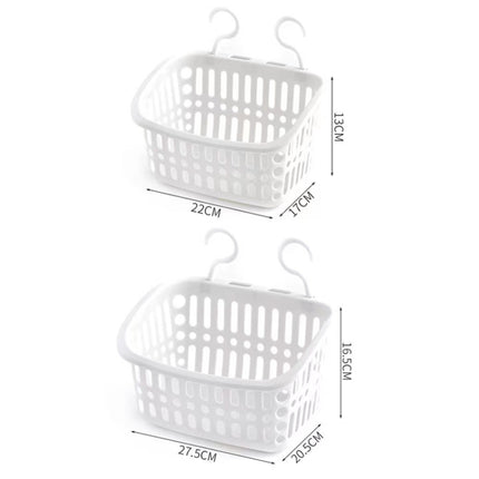 Plastic Hanging Basket With Hook Kitchen Storage Drain Basket Shelf Bathroom Organizer