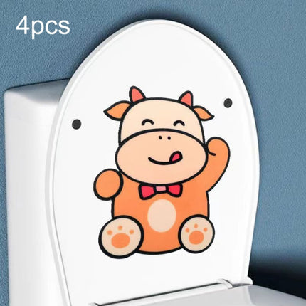 4pcs Bathroom Toilet Deodorant Stickers Felt Cute Cartoon Aromatherapy Decorative Wall Stickers, 22x18cm - DealBuddy