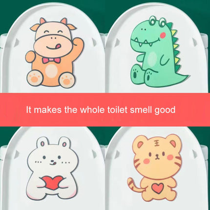 4pcs Bathroom Toilet Deodorant Stickers Felt Cute Cartoon Aromatherapy Decorative Wall Stickers, 22x18cm - DealBuddy
