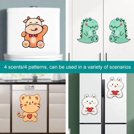 4pcs Bathroom Toilet Deodorant Stickers Felt Cute Cartoon Aromatherapy Decorative Wall Stickers, 22x18cm - DealBuddy