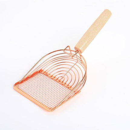 Metal Cat Litter Scoop Partition Filter Shovel Pet Care Cleaning Tool, Square Silver, Square Rose Gold, Round Silver, Round Rose Gold - DealBuddy