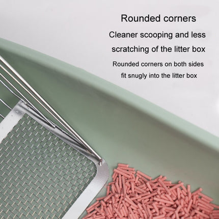 Metal Cat Litter Scoop Partition Filter Shovel Pet Care Cleaning Tool, Square Silver, Square Rose Gold, Round Silver, Round Rose Gold - DealBuddy