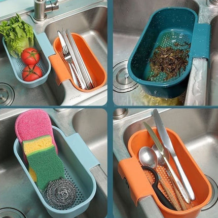 Kitchen Sink Drain Basket Washing Basin Multifunctional Storage Hanging Basket - DealBuddy