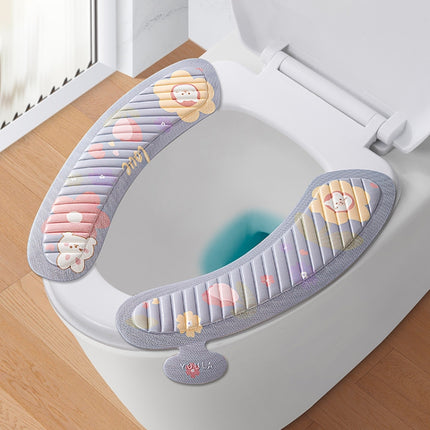 EVA Adhesive Toilet Pad Four Seasons Universal Cartoon Cute Waterproof Toilet Sticker, Gray Sunflower, Pink Moon Rabbit - DealBuddy