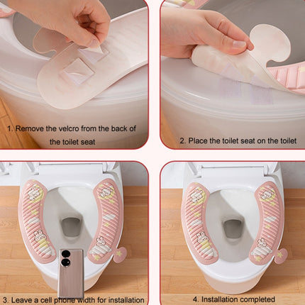 EVA Adhesive Toilet Pad Four Seasons Universal Cartoon Cute Waterproof Toilet Sticker, Gray Sunflower, Pink Moon Rabbit - DealBuddy
