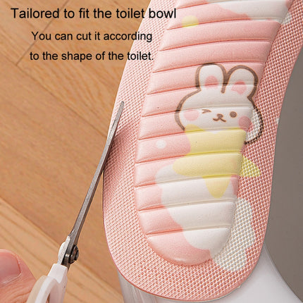 EVA Adhesive Toilet Pad Four Seasons Universal Cartoon Cute Waterproof Toilet Sticker, Gray Sunflower, White Little Flower, Pink Moon Rabbit, Blue Bear - DealBuddy