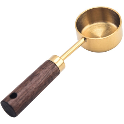 15ml Wooden Handle Stainless Steel Measuring Spoon Coffee Powder Milk Powder Spoon, Silver, Gold - DealBuddy