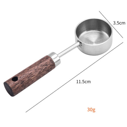 15ml Wooden Handle Stainless Steel Measuring Spoon Coffee Powder Milk Powder Spoon, Silver, Gold - DealBuddy