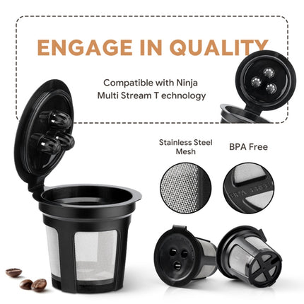 For Ninja Dual Brew Coffee Machines Three Holes Coffee Capsule Filter