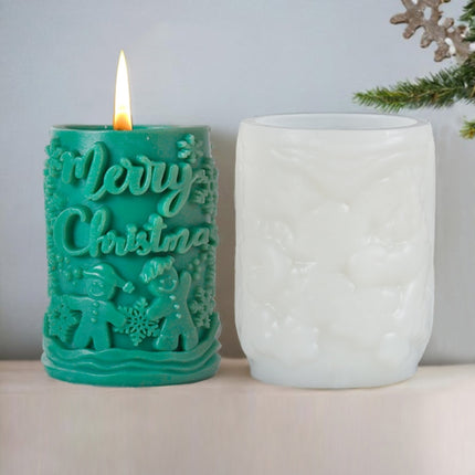Christmas Aromatherapy Candle Cylinder DIY Silicone Mold