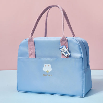 Thickened Portable Thermal Lunch Bag Waterproof Large Capacity Bento Bag With Badge