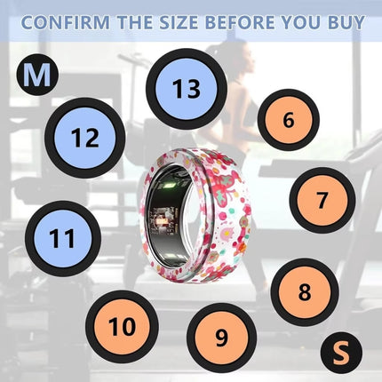 For Samsung Galaxy Ring / Oura Ring Silicone Elastic Printing Cover Scratch Resistant Case, S, M - DealBuddy