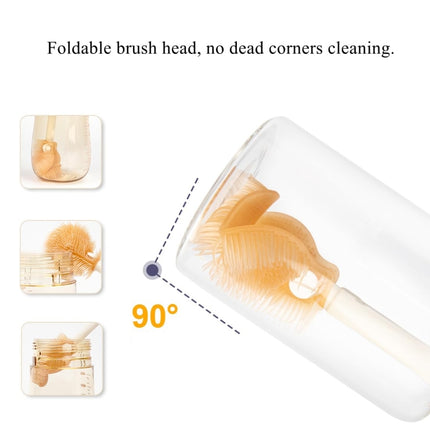Silicone Portable Baby Bottle Brush Set Travel Cleaning Brush
