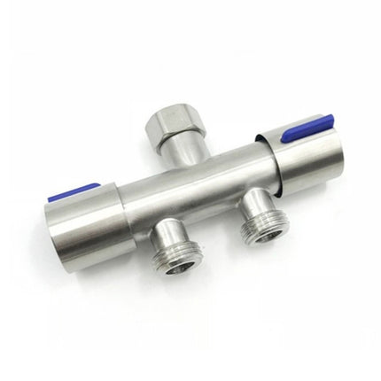 Washing Machine Faucet Splitter 1 Input 2 Output Dual Outlet Adapter 304 Stainless Steel Faucet, Blue Wheel, Plum Wheel - DealBuddy