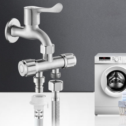 Washing Machine Faucet Splitter 1 Input 2 Output Dual Outlet Adapter 304 Stainless Steel Faucet