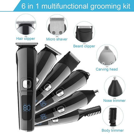 6 in 1 Men Waterproof Electric Hair Trimmer Kit Nose Trimmer, Mustache Trimmer Body Shaver, 8688, 8788, 8988 - DealBuddy