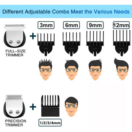6 in 1 Men Waterproof Electric Hair Trimmer Kit Nose Trimmer, Mustache Trimmer Body Shaver, 8688, 8788, 8988 - DealBuddy