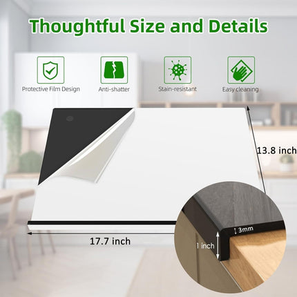 Kitchen Counter Acrylic Cutting Board With Counter Lip