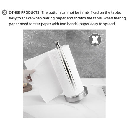 Household Stainless Steel Vertical Paper Towel Holder With Damping Dining Table Kitchen No Punch Paper Roll Holder, Square Black, Round Black, Round Silver - DealBuddy