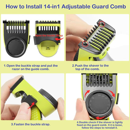 For Philips OneBlade QP2520 QP2530 QP2630 Electric Trimmer Shaver, Partial Comb, Body Comb, 14-length  Guide Comb, 4 In 1 - DealBuddy