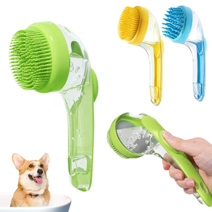 Long Handle Pet Bathing Brush Silicone Dogs Cats Cleaning Massage Brush Grooming Comb, Fine Teeth Yellow, Fine Teeth Blue, Fine Teeth Green, Coarse Teeth Yellow, Coarse Teeth Blue, Coarse Teeth Green - DealBuddy