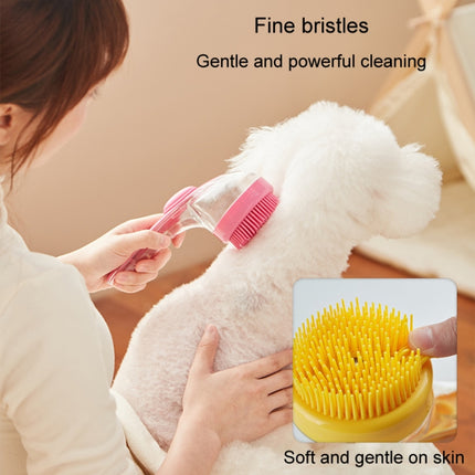 Long Handle Pet Bathing Brush Silicone Dogs Cats Cleaning Massage Brush Grooming Comb, Fine Teeth Yellow, Fine Teeth Blue, Fine Teeth Green, Coarse Teeth Yellow, Coarse Teeth Blue, Coarse Teeth Green - DealBuddy