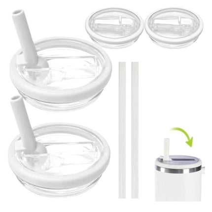 For Stanley 40oz Adventure Quencher Transparent Straw Lid Replacement Parts, Rose Red, 4pcs /Set White - DealBuddy