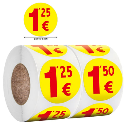 500pcs /Roll 3.8cm Price Tag Supermarket Sealing Sticker