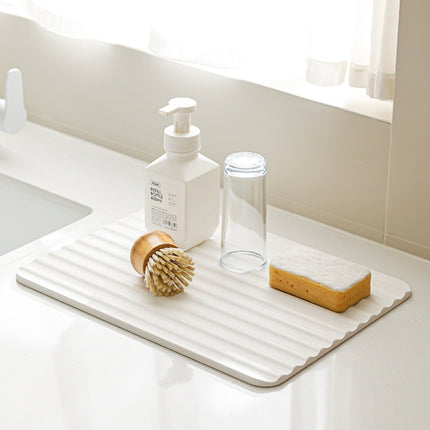 Diatomite Kitchen Drying Mat Drainage Countertop Pad Quick Dry Coaster Bathroom Hard Floor Mat, 30x40cm