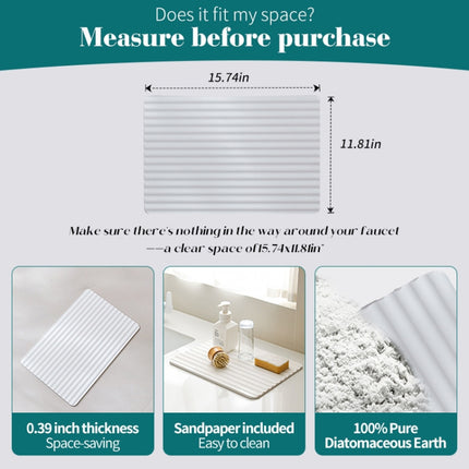 Diatomite Kitchen Drying Mat Drainage Countertop Pad Quick Dry Coaster Bathroom Hard Floor Mat