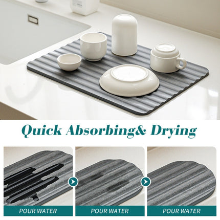 Diatomite Kitchen Drying Mat Drainage Countertop Pad Quick Dry Coaster Bathroom Hard Floor Mat, 30x40cm