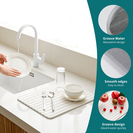 Diatomite Kitchen Drying Mat Drainage Countertop Pad Quick Dry Coaster Bathroom Hard Floor Mat, 30x40cm