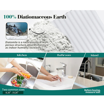 Diatomite Kitchen Drying Mat Drainage Countertop Pad Quick Dry Coaster Bathroom Hard Floor Mat, 30x40cm