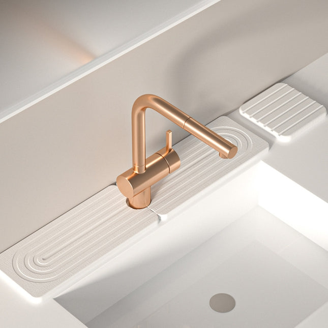 Diatomite Absorbent Mat Fast Drying Stone Kitchen Bathroom Faucet Sink Drainage Mat, 40x10cm+10x10cm, 60x10cm+10x10cm - DealBuddy