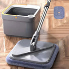 Square Spin Mop and Bucket With 2 Mop Pads Set Separate Clean And Dirty Water