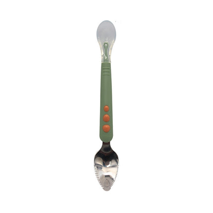 Multi-function Double-head Baby Food Spoon Baby Tableware Fruit Scraper Spoon - DealBuddy