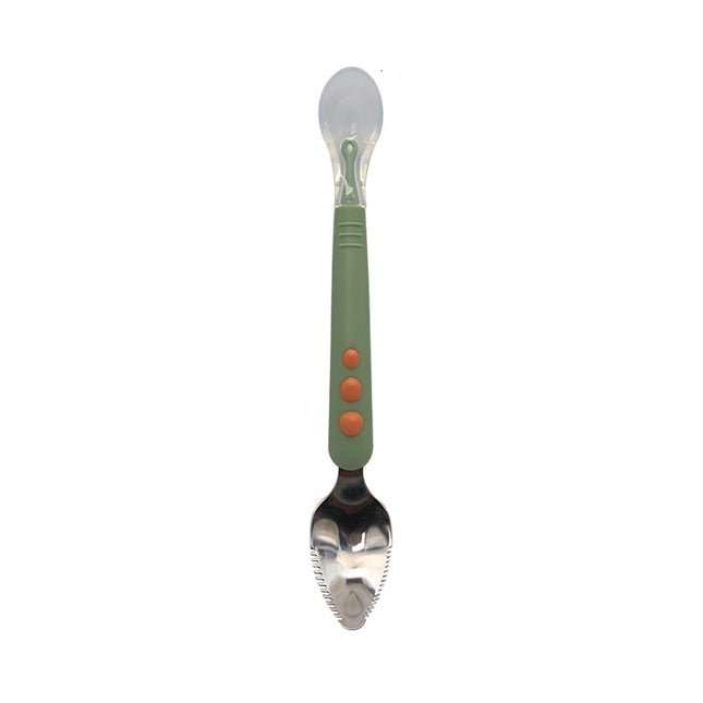 Multi-function Double-head Baby Food Spoon Baby Tableware Fruit Scraper Spoon - DealBuddy