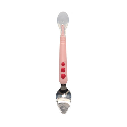 Multi-function Double-head Baby Food Spoon Baby Tableware Fruit Scraper Spoon - DealBuddy