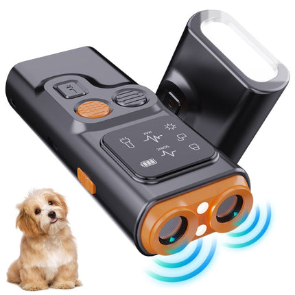 Ultrasonic Dual Head Dog Repeller Bark Stopper With High Power LED Flash Light, P7 - DealBuddy