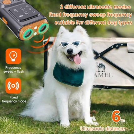 Ultrasonic Dual Head Dog Repeller Bark Stopper With High Power LED Flash Light, P7 - DealBuddy