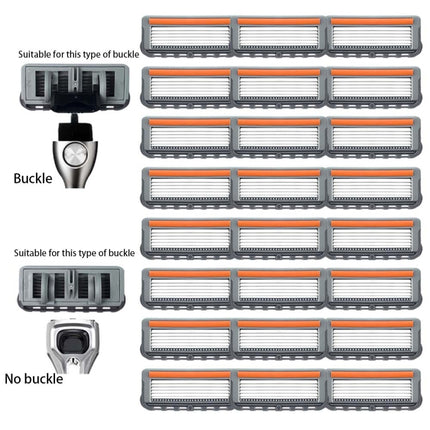 Six Blade OpenBack System Skin Razor Refills for Men