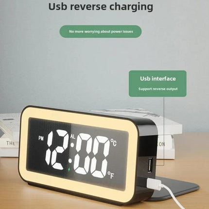 S281A LED Atmosphere Light Calendar / Temperature Display Clock With Wireless Charging Function