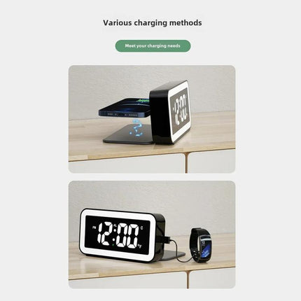 S281A LED Atmosphere Light Calendar / Temperature Display Clock With Wireless Charging Function