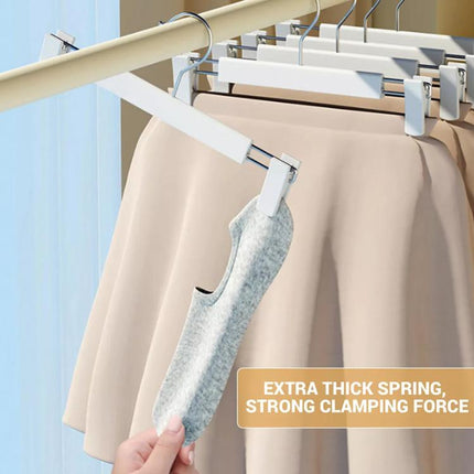 5pcs /Pack Retractable Nano Pants Hanger Seamless Trouser Clip For Skirt Dress Slacks