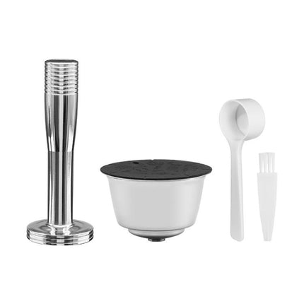 For Dolce Gusto Coffee Maker Stainless Steel Reusable Coffee Capsule Shell, Capsule+Brush And Scoop, Capsule+40mm Powder Hammer+Brush And Scoop - DealBuddy