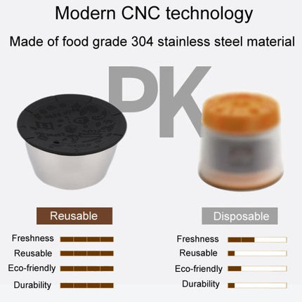 For Dolce Gusto Coffee Maker Stainless Steel Reusable Coffee Capsule Shell, Capsule+Brush And Scoop, Capsule+40mm Powder Hammer+Brush And Scoop - DealBuddy