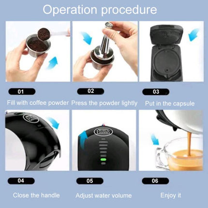 For Dolce Gusto Coffee Maker Stainless Steel Reusable Coffee Capsule Shell, Capsule+Brush And Scoop, Capsule+40mm Powder Hammer+Brush And Scoop - DealBuddy